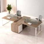 ⁦وحدة عمل رباعية 300 سم موديل Plus + Sides 03 مقاس 300 * 120 * 75 سم بشاسيه معدني⁩ - الصورة ⁦3⁩