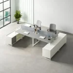 ⁦وحدة عمل رباعية 300 سم موديل Plus + Sides مقاس 300 * 120 * 75 سم بشاسيه معدني⁩ - الصورة ⁦5⁩