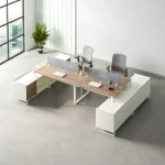 ⁦وحدة عمل رباعية 300 سم موديل Plus + Sides مقاس 300 * 120 * 75 سم بشاسيه معدني⁩ - الصورة ⁦3⁩