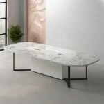 ⁦ترابيزة اجتماعات 200 سم موديل Gaya Box Curve مقاس 200 * 120 * 75 سم بشاسيه معدني⁩ - الصورة ⁦5⁩