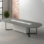 ⁦ترابيزة اجتماعات 200 سم موديل Gaya Box Curve مقاس 200 * 120 * 75 سم بشاسيه معدني⁩ - الصورة ⁦3⁩