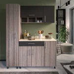 ⁦مطبخ Kit- 14 خشب ام دي اف مقاس 58 * 160 * 88 سم + وحدة تخزين جانبية⁩ - الصورة ⁦2⁩