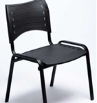 كرسى انتظار جلد - موديل Euro New Royal 4Leg - Black - بدون يدات - يستند على قاعدة 4 ارجل دهان الكتروستاتيك