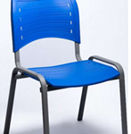 كرسى انتظار جلد - موديل Euro New Royal 4Leg - Blue - بدون يدات - يستند على قاعدة 4 ارجل دهان الكتروستاتيك