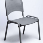 كرسى انتظار جلد - موديل Euro New Royal 4Leg - Grey- بدون يدات - يستند على قاعدة 4 ارجل دهان الكتروستاتيك