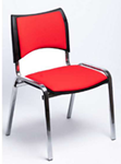 كرسى انتظار جلد - موديل Euro New Royal 4Leg - Red- بدون يدات - يستند على قاعدة 4 ارجل نيكل
