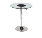 ترابيزة اجتماعات 60 سم دائرية موديل Bar Table - Glass مقاس 60 * 60 * 75 سم بشاسيه معدني