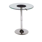 ترابيزة اجتماعات 60 سم دائرية موديل Bar Table - Glass مقاس 60 * 60 * 75 سم بشاسيه معدني