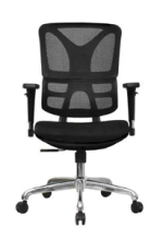كرسى ظهر وسط شبك اسود - موديل DW 414 B - Black - يدات متحركة - نجمة معدن