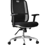 كرسى ظهر وسط شبك - DW 801 B - Grey فريم رمادي - يدات متحركة - نجمة معدن