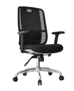 كرسى ظهر وسط شبك - DW 801 B - Grey فريم رمادي - يدات متحركة - نجمة معدن