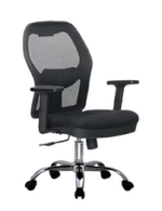 كرسى ظهر وسط شبك موديل DW 402 B - Black - يدات متحركة - نجمة معدن