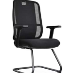 كرسى انتظار تنجيد شبك DW 801 C - Black - يدات متحركة - يستند على قاعدة حرف C