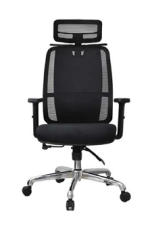 ⁦كرسى مدير ظهر عالي شبك - DW 801 A - Black - يدات متحركة - نجمة معدن⁩ - الصورة ⁦2⁩