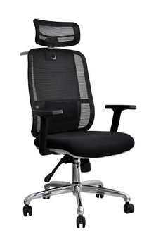 2 كرسى مدير ظهر عالي شبك - DW 801 A - Grey - فرييم رمادي - يدات متحركة - نجمة معدن - الصورة 1