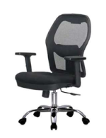 ⁦كرسى ظهر وسط شبك موديل DW 402 B - Black - يدات متحركة - نجمة معدن⁩ - الصورة ⁦2⁩