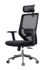 ⁦كرسى مدير ظهر عالي شبك - موديل DW 409 A - Black - يدات متحركة - نجمة معدن⁩ - الصورة ⁦3⁩