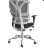 ⁦كرسى ظهر وسط شبك - DW 801 B - Grey فريم رمادي - يدات متحركة - نجمة معدن⁩ - الصورة ⁦2⁩