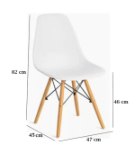 ⁦كرسى اكريليك - موديل Decor 01 - يستند على 4 ارجل خشب زان⁩ - الصورة ⁦11⁩