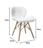 ⁦كرسى اكريليك - موديل Decor 04 - يستند على 4 ارجل خشب زان بظهر و شلتة تنجيد جلد⁩ - الصورة ⁦8⁩