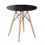 ترابيزة طعام / كافيتريا -  D-Table 80 cm - تستند على 3 أرجل خشب زان بقوائم معدنية