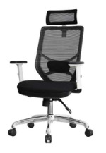 ⁦كرسى مدير ظهر عالي شبك - موديل DW 409 A - White - يدات متحركة - فريم ابيض - نجمة معدن⁩ - الصورة ⁦2⁩