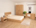 ⁦غرفة نوم Bedroom -17 مكونة من 4 قطع - سرير خشب + دولاب + كمود + مكتب⁩ - الصورة ⁦4⁩