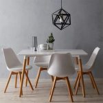 ترابيزة طعام / كافيتريا -  D-Table 140 * 80 cm - تستند على 4 أرجل خشب زان - بدون الكراسي