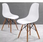 ⁦كرسى اكريليك - موديل Decor 01 - يستند على 4 ارجل خشب زان⁩ - الصورة ⁦5⁩