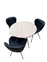 ⁦كرسى اكريليك - موديل Decor 04 - يستند على 4 ارجل خشب زان بظهر و شلتة تنجيد جلد⁩ - الصورة ⁦6⁩