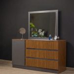 ⁦غرفة نوم Bedroom -10 مكونة من 5 قطع - سرير خشب + دولاب + 2 كمود + تسريحة بالمراية⁩ - الصورة ⁦3⁩