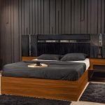⁦غرفة نوم Bedroom -11 مكونة من 5 قطع - سرير خشب + دولاب + 2 كمود + تسريحة بالمراية⁩ - الصورة ⁦2⁩