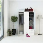⁦غرفة نوم Bedroom -14 مكونة من 3 قطع - سرير خشب + دولاب + كمود⁩ - الصورة ⁦3⁩