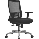 كرسى ظهر وسط شبك موديل DW 803 B - Black - يدات متحركة - نجمة معدن