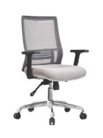 كرسى ظهر وسط شبك - DW 803 B - White - يدات متحركة - فريم ابيض - نجمة معدن