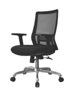 ⁦كرسى ظهر وسط شبك موديل DW 803 B - Black - يدات متحركة - نجمة معدن⁩ - الصورة ⁦2⁩