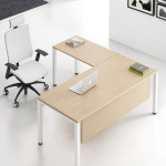 مكتب 120 سم موديل Metaly + Side مقاس 120 * 120 * 75 سم شامل سايد جانبي + وحدة ادراج