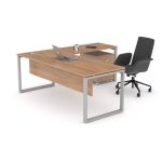 مكتب 140 سم موديل Metaly Plus 3#5 + Side مقاس 140 * 120 * 75 سم شامل سايد جانبي + وحدة ادراج
