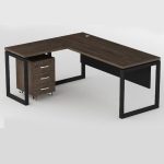 مكتب 160 سم موديل Metaly Plus + Side مقاس 160 * 120 * 75 سم شامل سايد جانبي + وحدة ادراج