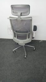 ⁦كرسى مدير ظهر عالي شبك - DW 803 A - White - يدات متحركة - نجمة معدن⁩ - الصورة ⁦3⁩