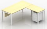 ⁦مكتب 160 سم موديل Metaly + Side مقاس 160 * 120 * 75 سم شامل سايد جانبي + وحدة ادراج⁩ - الصورة ⁦3⁩