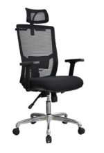 كرسى مدير  DW 802 A - Black ظهر عالي شبك - يدات متحركة - نجمة معدن