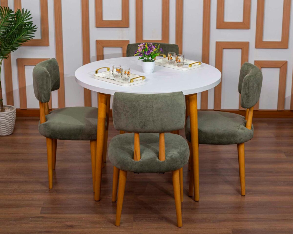 1 ترابيزة طعام / كافيتريا دائرية - D-Table 100 cm شاملة 4 كراسي - الصورة 1
