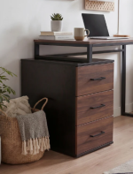 ⁦مكتب 140 سم موديل Metaly Plus 07 مقاس 140 * 60 * 75 سم شامل وحدة ادراج جانبية⁩ - الصورة ⁦5⁩
