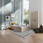 ⁦غرفة نوم Bedroom -23 مكونة من 3 قطع - سرير خشب + دولاب + كمود⁩ - الصورة ⁦2⁩