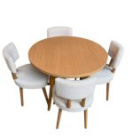 ⁦ترابيزة طعام / كافيتريا دائرية -  D-Table 100 cm شاملة 4 كراسي⁩ - الصورة ⁦3⁩