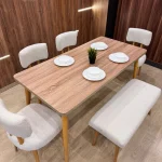 ترابيزة طعام / كافيتريا -  D-Table 120 * 80 cm - شاملة 4 كراسي + بانكيت