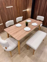 ترابيزة طعام / كافيتريا -  D-Table 160 * 80 cm - شاملة 4 كراسي + بانكيت